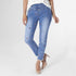 OMG Straight Leg Embroidered Capri Jeans - Medium Denim - Final Sale